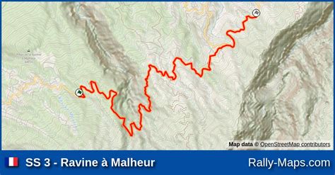 Ss Ravine Malheur Stage Map Tour Auto Rallye National De La