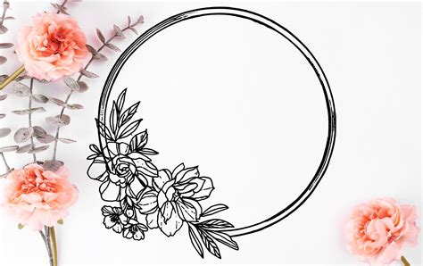 Floral Circle Border Svg Free Crafter Files