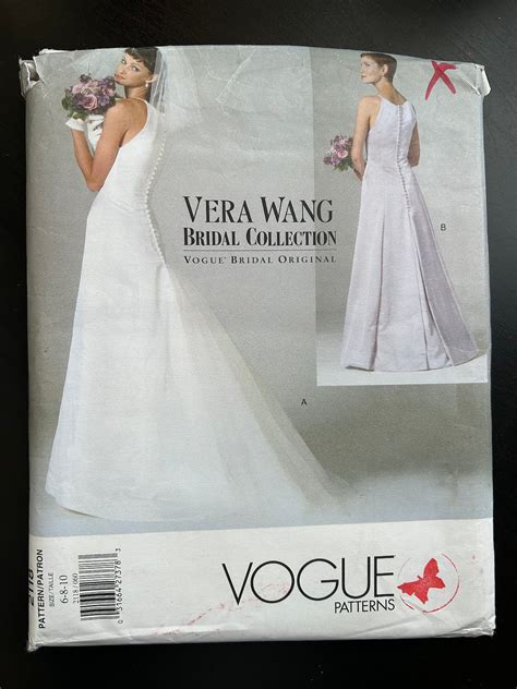 Vogue Bridal Pattern Vera Wang Wedding Dress Guide Sizes