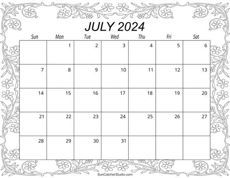 July Printable Calendar Pdf Landscape Ruthi Melisse