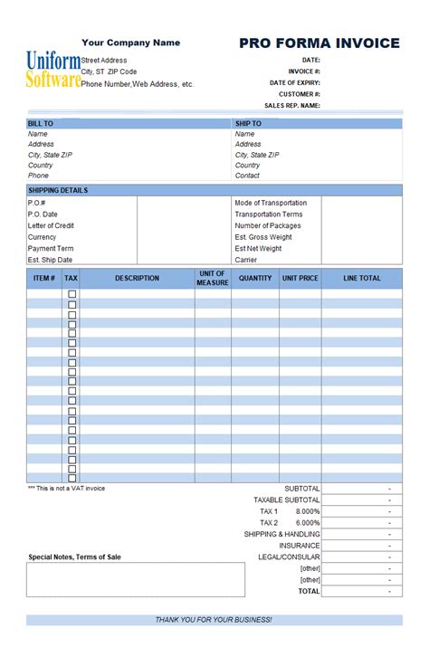 Printable Proforma Invoice Template Sampletemplatess Free Sample Hot Sex Picture