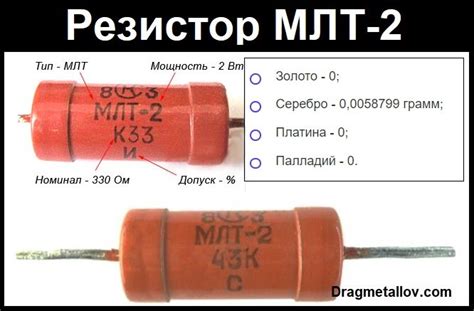 Справочник о содержание драгметаллов в резисторах