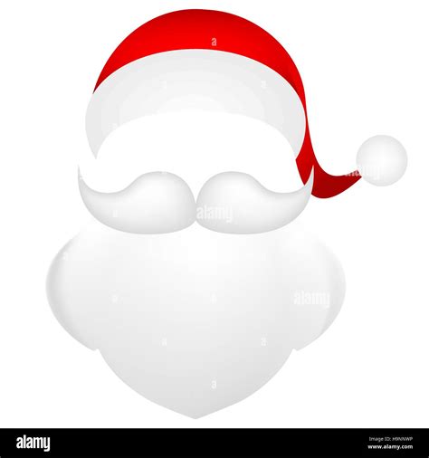 Template For Photo Mustache With A Beard And Cap Of Santa Clau Stock