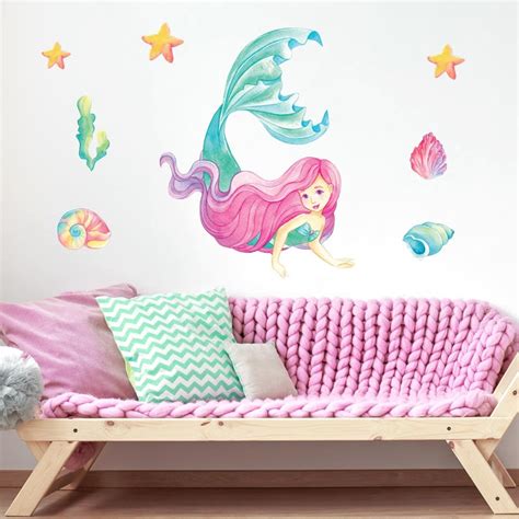 Mermaid Wall Stickers Wall Decals Collection Mermaid Etsy
