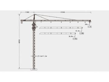 Guindaste de torre Grua torre tipo cabeça de martelo QTZ63 5013