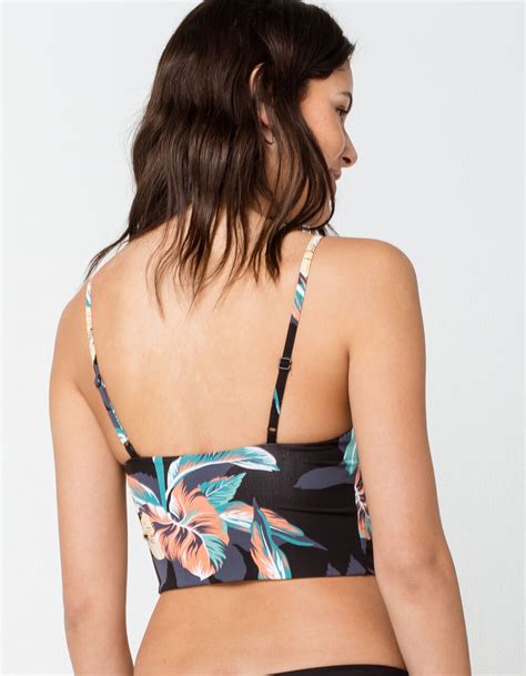 ROXY Beach Classics Long Bralette Bikini Top BLACK COMBO Tillys
