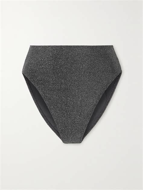 Form And Fold The S Rise Metallic Bikini Briefs In Silver ModeSens