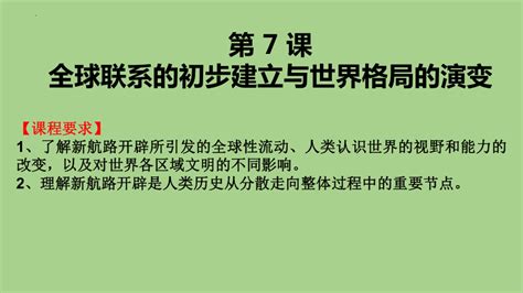 第7课 全球联系的初步建立与世界格局的演变 课件（共24张ppt）2022 2023学年高一下学期统编版（2019）必修中外历史纲要下 21世纪教育网