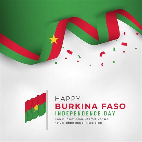 Happy Burkina Faso Independence Day August Th Celebration Vector