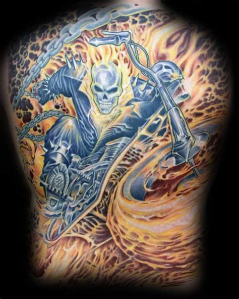 Ghost Rider Tattoo Designs For Men Supernatural Antihero Ideas