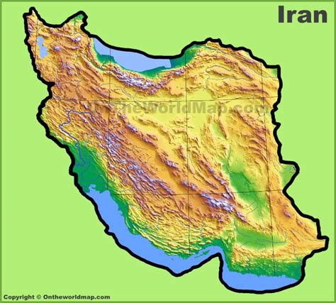 Iran physical map - Ontheworldmap.com