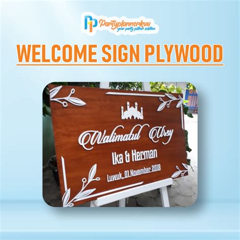 Jual Backdrop Welcome Sign Papan Nama Pernikahan Dekorasi Lamaran Tanpa