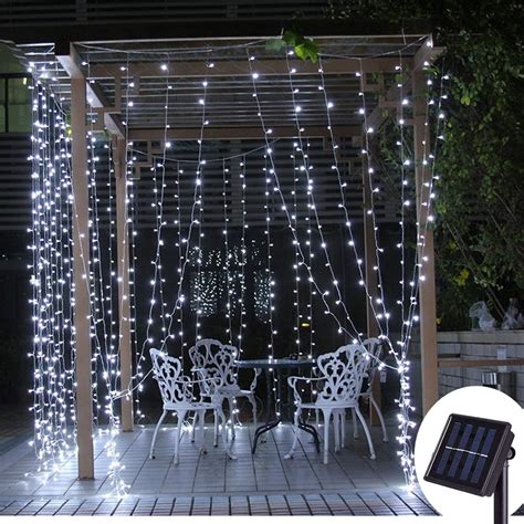 Dreiwasser Solar Curtain Lights 2m X 2m 200 Leds Icicle Lights Solar