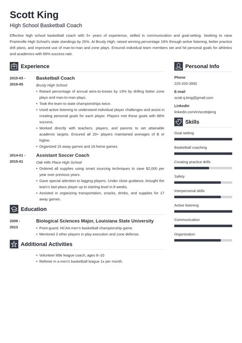 Crafting A Winning Coaching Resume For 2025