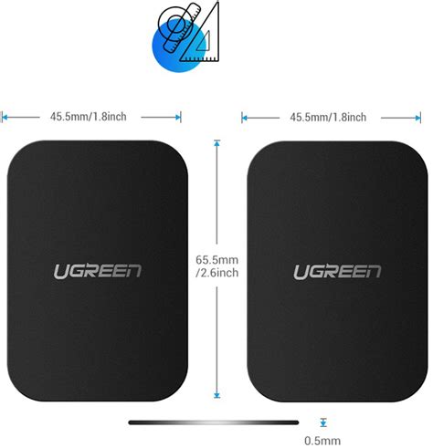 Пластины для держателя Ugreen LP123 2xRectangle Metal Plate for