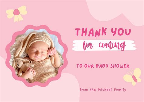 Page Free Printable Baby Shower Thank You Card Templates Canva