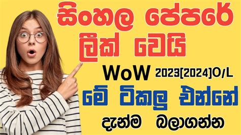 2023 Sinhala Ol Sinhala Anumana 2023 Ol Sinhala Model Questions O L