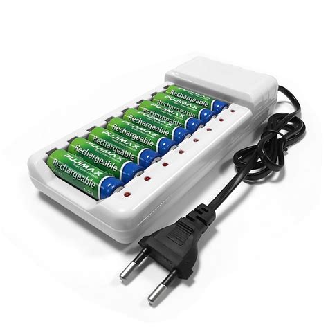 Pujimax 8 Slot Battery Charger No 5 No 7 Aaaaa Battery Charging Box 8 Section Smart Charging