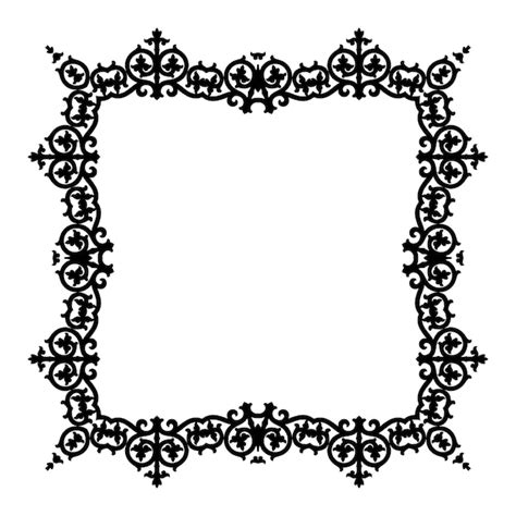 Premium Vector Black And White Square Frame With Swirls Vector Clip Art