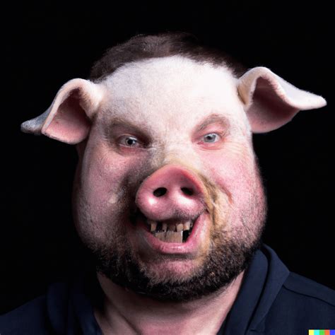 Hi Res Photo Portrait Of A Human Man With The Face Of A Pig Rdalle2