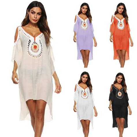 Popular New Strapless Women Sexy Swimsuit Cover Up Popular Beach Dress