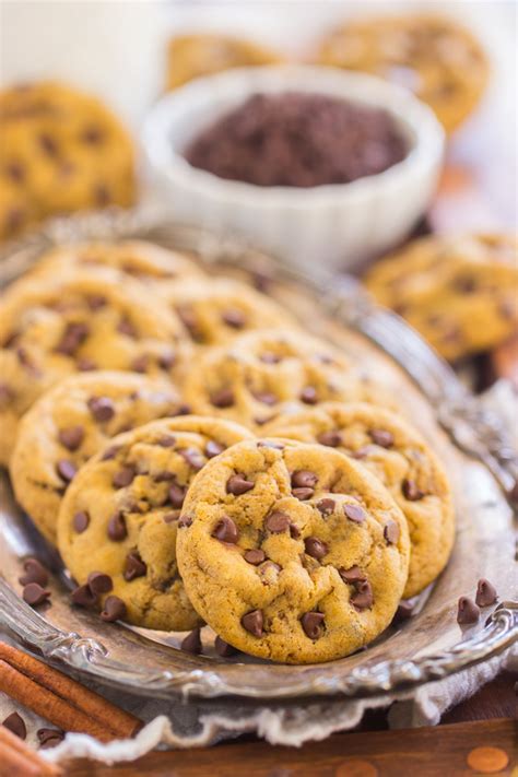 Chewy Pumpkin Chocolate Chip Cookies The Gold Lining Girl