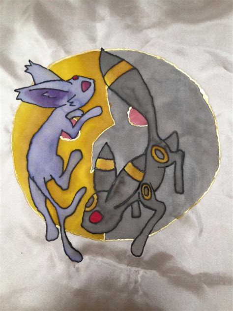 Espeon And Umbreon Silk Painting By Ohmwolf On Deviantart