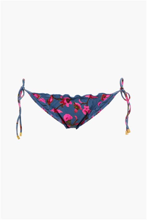 VIX PAULA HERMANNY Fiore Ruffle Trimmed Floral Print Low Rise Bikini