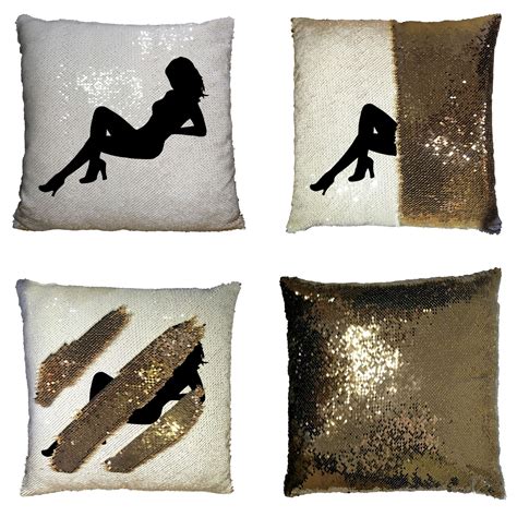 Zkgk Sexy Woman Silhouette Reversible Mermaid Sequin Pillow Case X