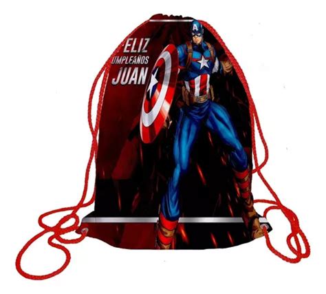 Morralito Dulcero Bolo Fiesta Infantil Capitan America Env O Gratis