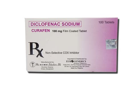 Diclofenac Sodium 100mg FCT Curafen ACME Optium Medical