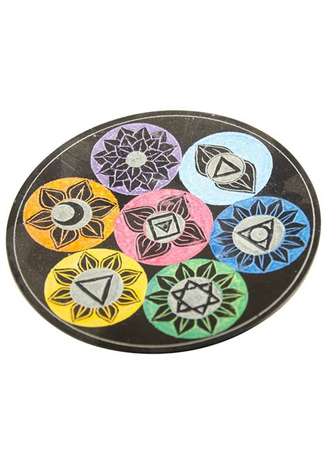 Painted Chakra Soapstone Incense Plate Incense Burners Holders