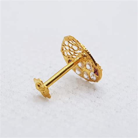 Pure Gold Jeweller Latest Nose Pins Gold Nose Pins