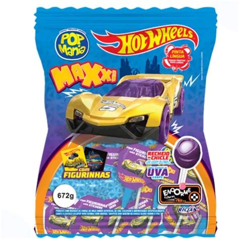 Pirulito Hot Wheels Pop Mania Figurinha G Festa Doce