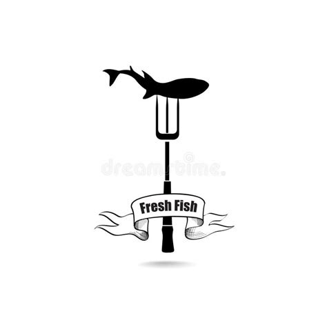 Sea Food Icon Fresh Fish Menu Label Seafood Banner Stock