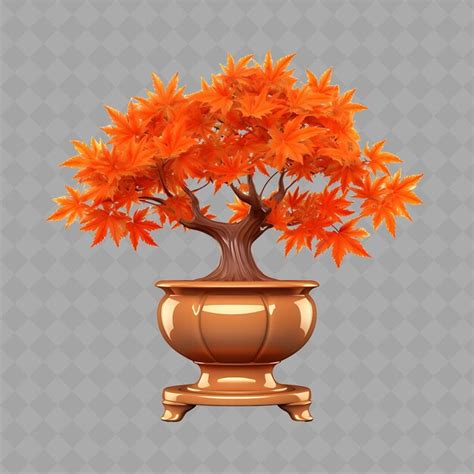 Z Maple In Ceramic Pot On Ceramic Stand With Color Burnt Orang