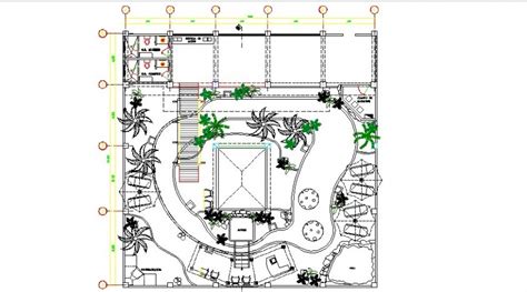 Small Tourist Garden Landscaping Structure Cad Drawing Details Dwg File