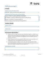 SITXCCS007 AE Sk 2of2 Docx Skills Assessment Criteria Unit Code Name