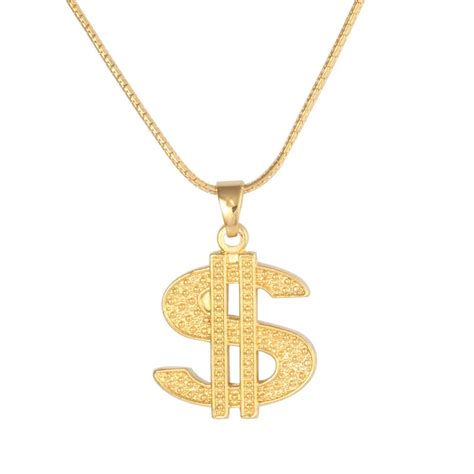 Brand New Hip Hop Jewelry US Dollar Money Pendant Necklaces Luxury Gold