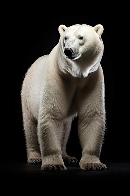 Premium Photo Polar Bear On A Black Background