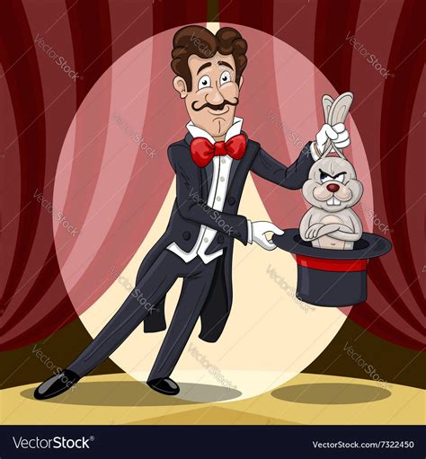 Magician And Rabbit Royalty Free Vector Image Vectorstock