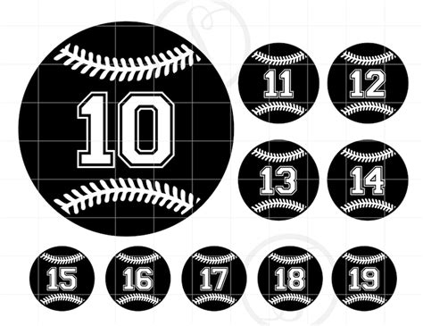 Baseball Numbers 10 19 Svg Baseball Svg Cut File Cricut Etsy Images