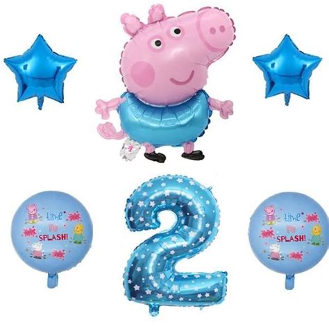 BALLON DECORATIF Blue Set 2 Ballons Peppa Pig En Aluminium Pour