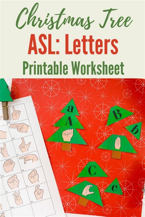 Free ASL Christmas Activity: Christmas Tree Worksheet Printable PDF