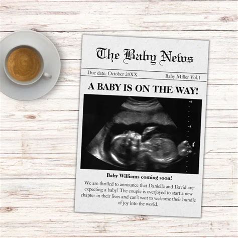 Coming Soon Newspaper Photo Pregnancy Announcement Zazzle