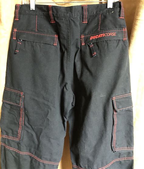 Ducati Corse Black Multi Pocket Cargo Pants Sz 52 Eur Gem