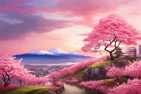 Japanese Spring Scenery Wallpaper Graphic by Forhadx5 · Creative Fabrica