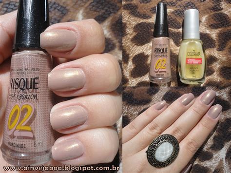 Inveja Boa Esmalte Nude Ouro Da Risqu Reflexos Dourados Da Colorama