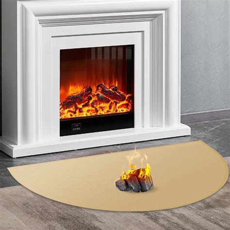 Tohonfoo Fireproof Fireplace Mat Inch Half Round Hearth Rug