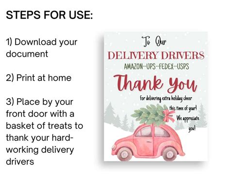 Delivery Driver Thank You Sign Etsy